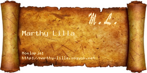 Marthy Lilla névjegykártya